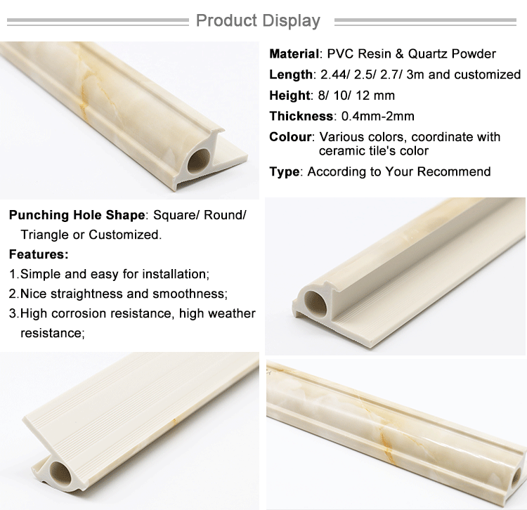 PVC Resin And Quartz Powder Ceramic Tile Corner Trim