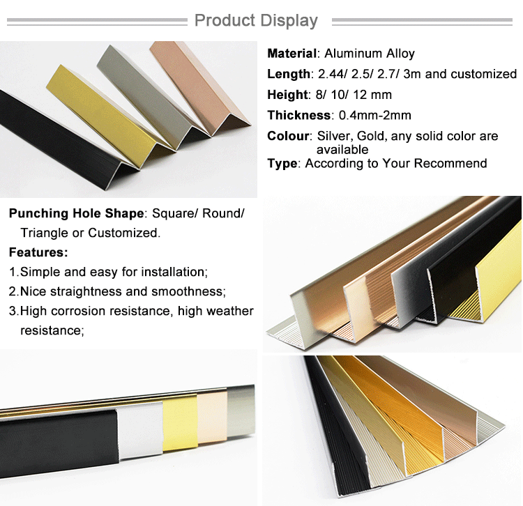 Top Quality Convex Side Aluminum Alloy Edge Profile for Tile Trim