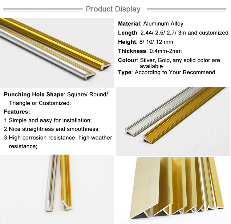 Aluminum Trim Flooring Profiles Floor Transition Strip T Shaped Tile Trim