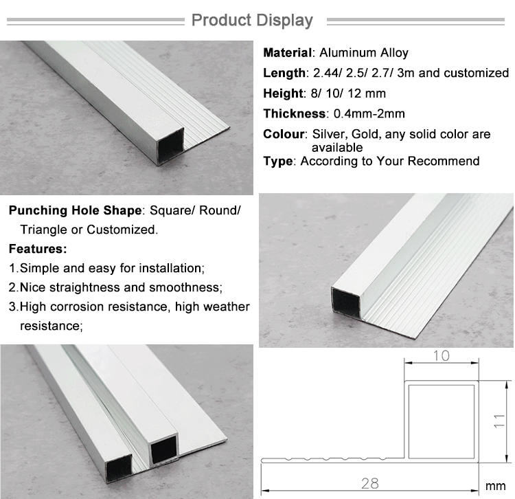 Importers Choice Square Aluminium Profile Tile Trim