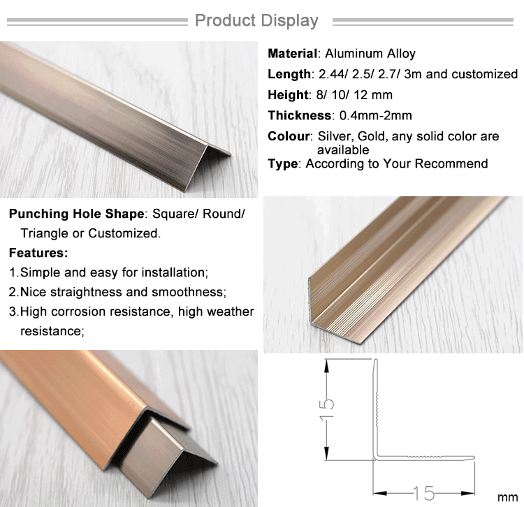Building Interior Decorative Metal Edge Corner Trim