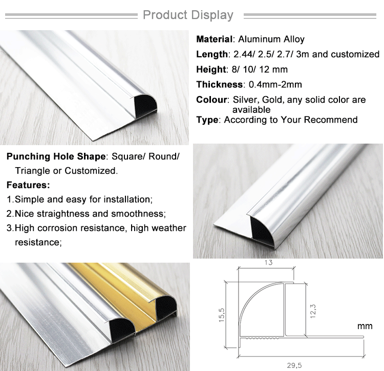 Building Materials Round Tile Trim Corner 5mm for Floor Tile