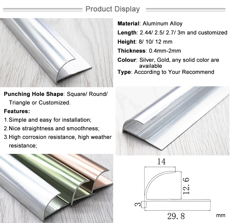 List Of All Metal Aluminum Quarter Round Trim Building Materials Name