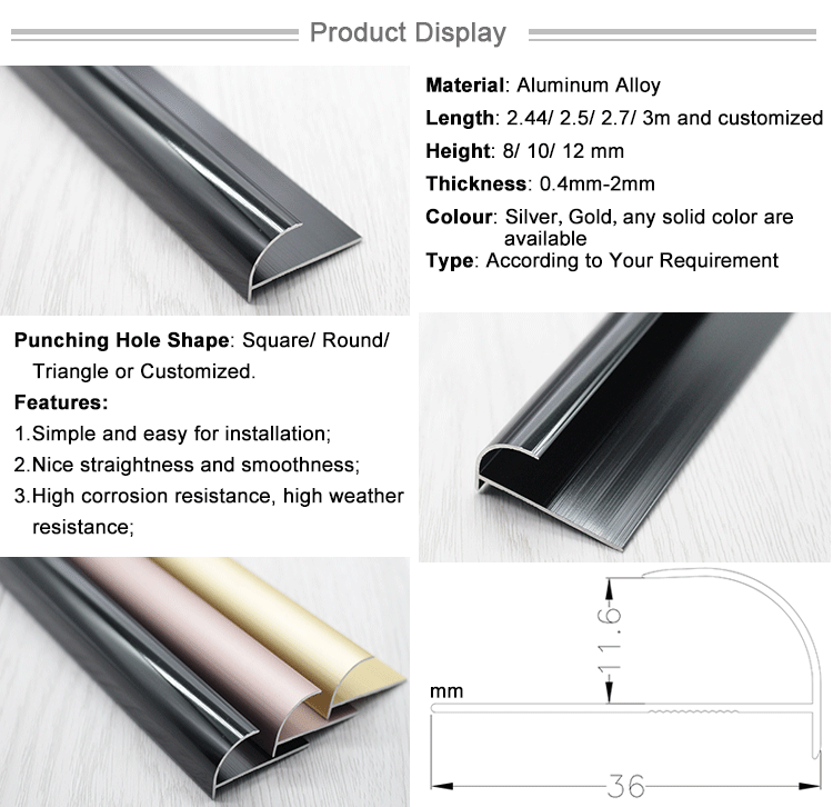 Prices Construction Materials Aluminium Tile Edge Corner Protection