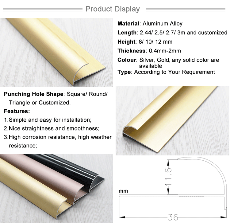 Excellent Quality Curved Aluminum Profile Quarter Round