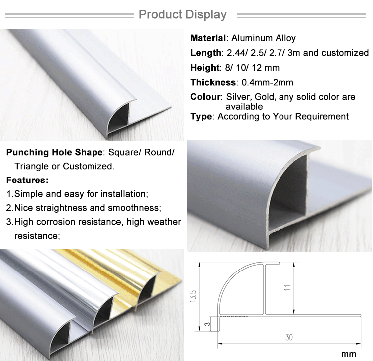 Building Material Interior Round Wall Corner Trim Profile