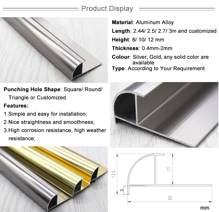 Cheap Construction Materials Trim Corner Aluminium Bar