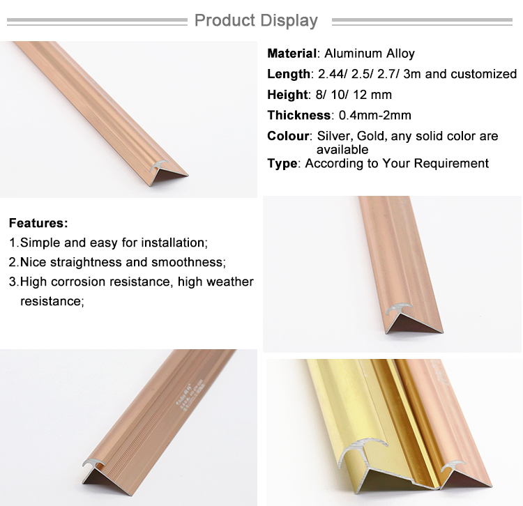 Wall Construction Materials Corner Profile Rose Gold