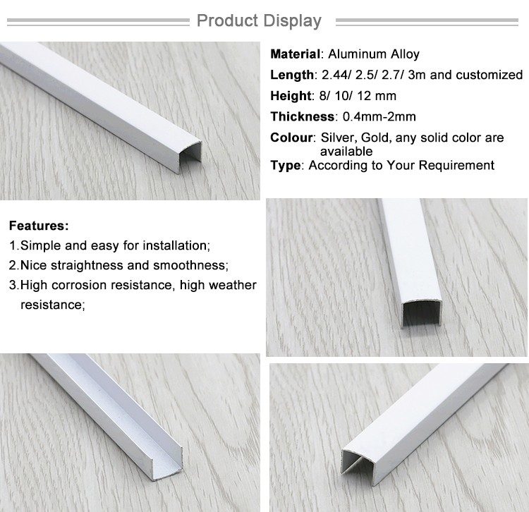 Aluminum Tile and Dividing Tile Cover Metal Wall Strips