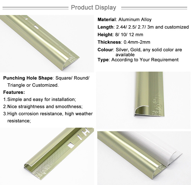 Metal Accessories for Furniture Door Edge Guard Chrome Tile Trim