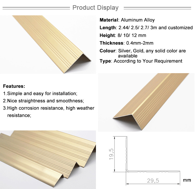 Stair Nosing Bar Aluminium Step Edge Nosing Stair Nose Edging for Supplier in India