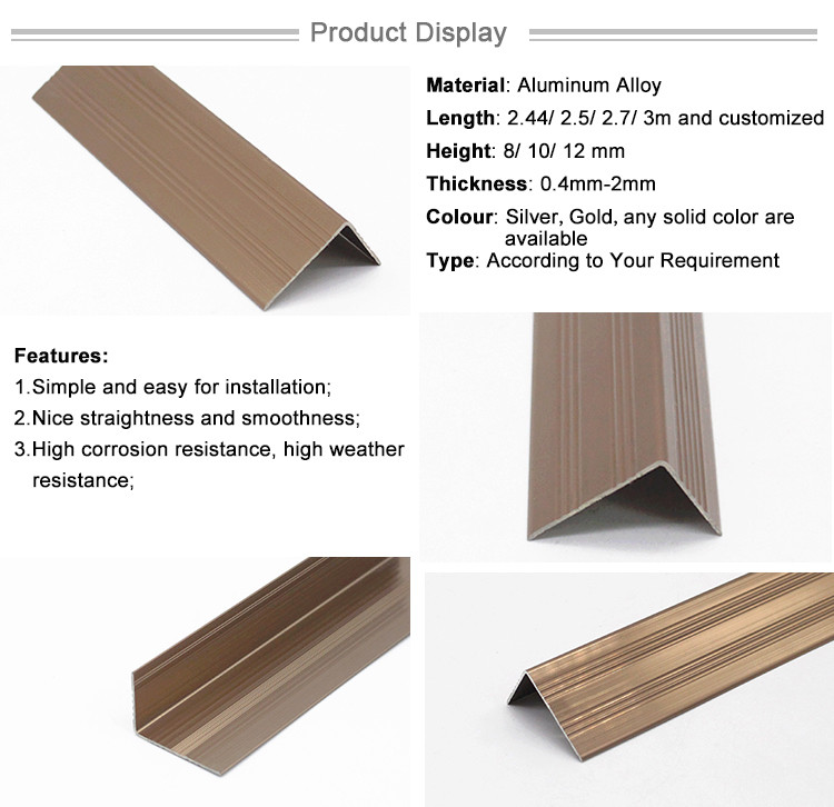 Fluted Corner Guard Aluminum Metal Anti-Slip Strip for Stairs