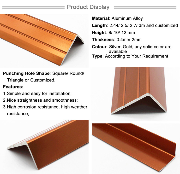 Stair Protector Tile Strip Stair Nose Aluminum Metal Step Edge Trim