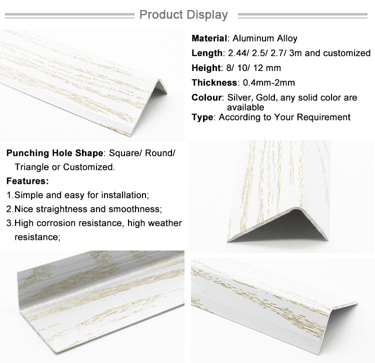 Engineered Wood Flooring Black Metal Aluminum Laminate Stair Nosing for Floor Tile and Carpet