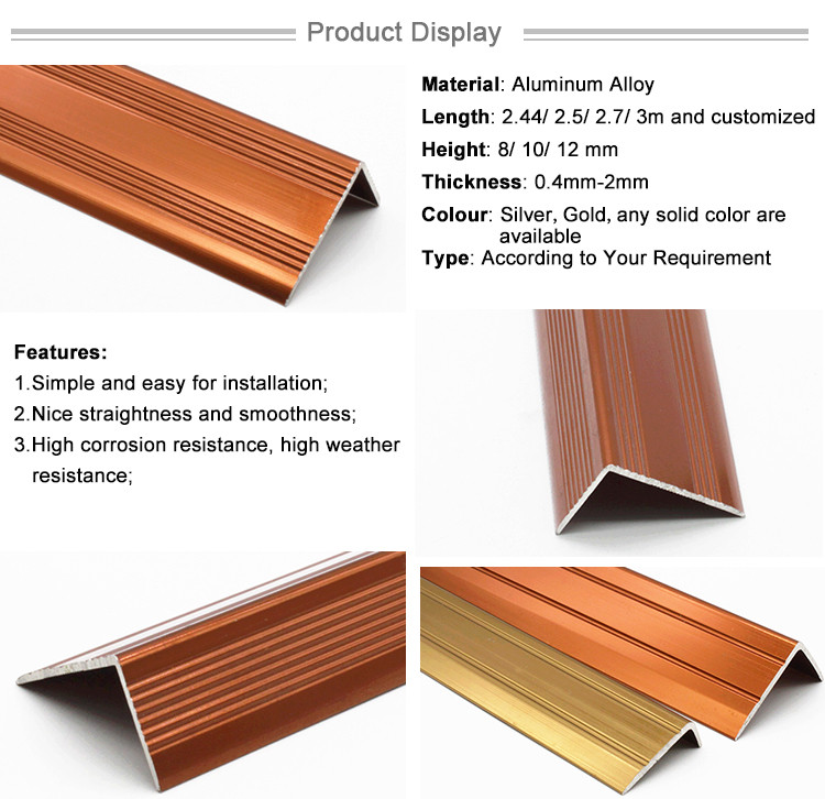 Quick Installation Flexible Aluminum Metal Step Edge Trim