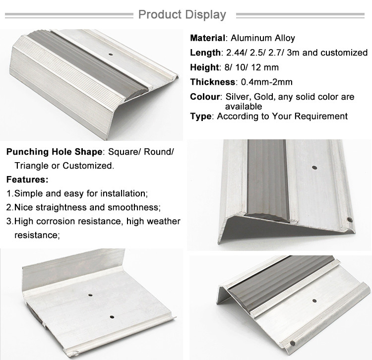Edge Protection Tile Step Strip Aluminum Stair Nosing Trim