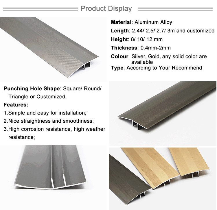 Selling Well all over the World Antislip Grooved Ramp Aluminium Floor Transition Trim