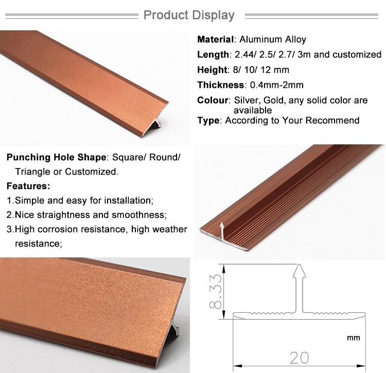Edge Jointing Floor Tile to Tile Marble Transition Strips for Door