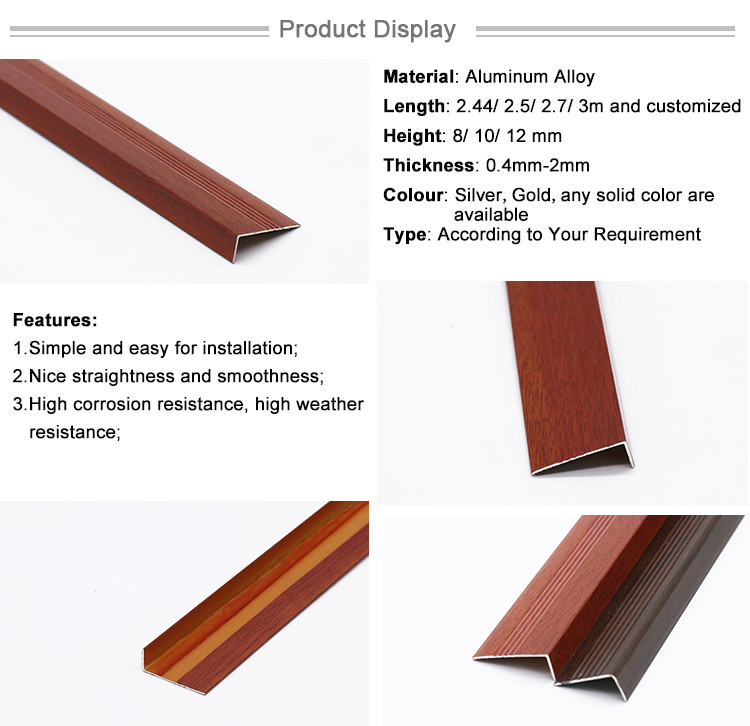 Aluminum L Shape Vinyl Floor Edge Trim