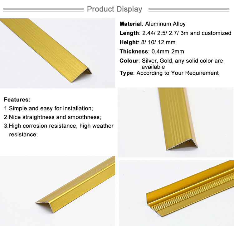 Modern Style Floor Transition Bronze Gold Color Profile of Aluminum