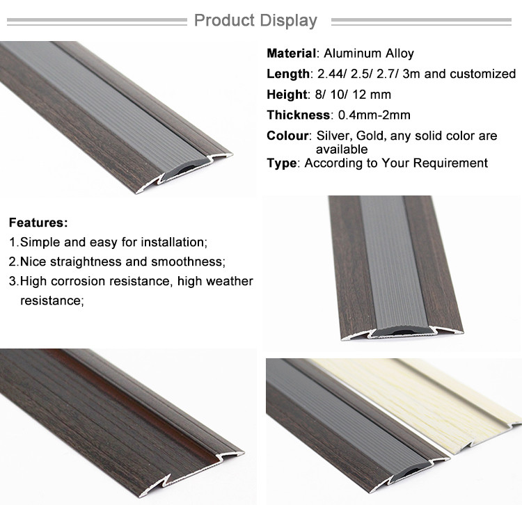 Anti-slipping Aluminium Carpet To Tile Floor Transition Strips