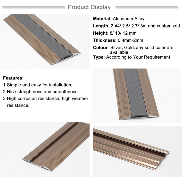 Strong Abrasive Resistance High End Carpet Flooring Edge Trim For Sale