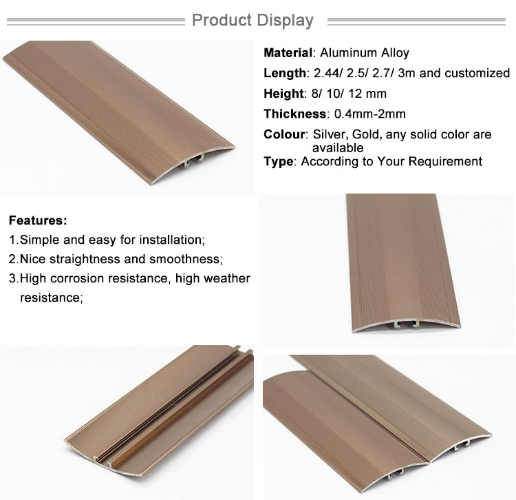 Doorway Laminate Floor Aluminum Special Profiles at the Same Height