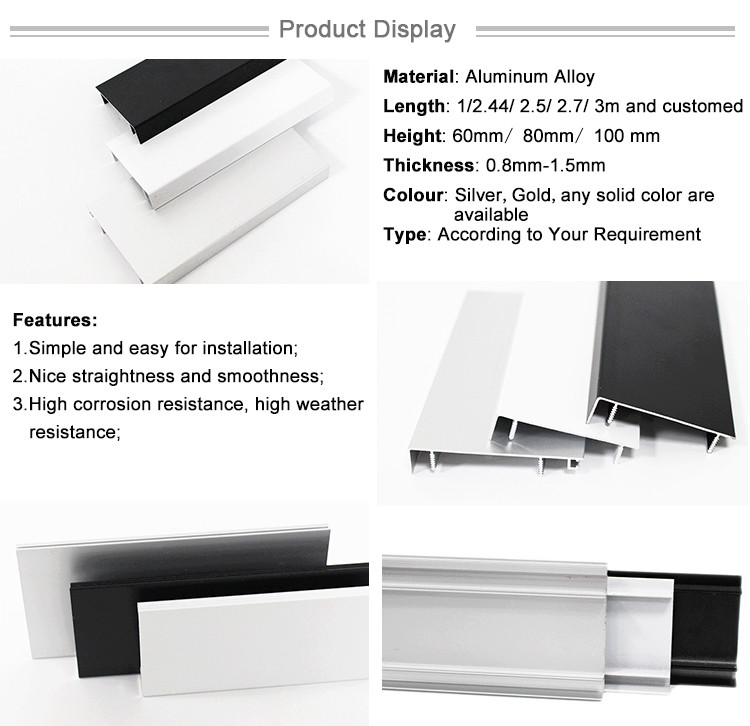 Anodized Polish Skirting Molding Trim Baseboard Moulding