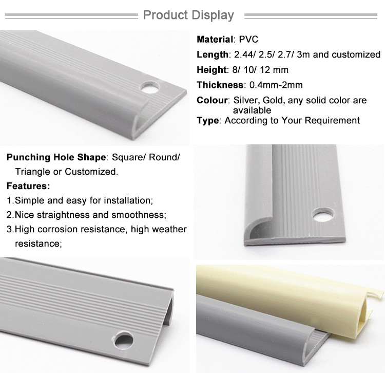 Round Edge Grey Ceramic PVC Tile Trim Corners