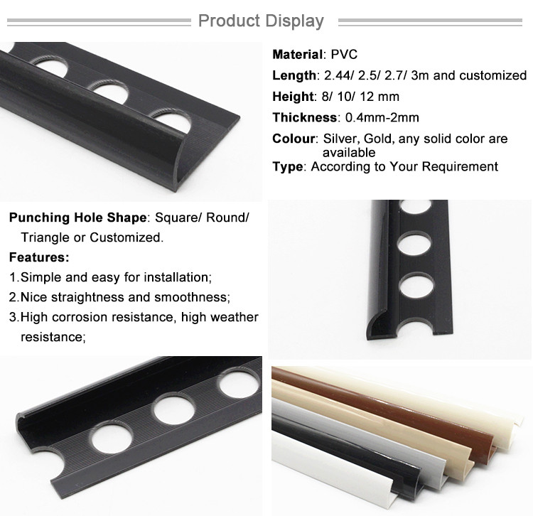 PVC Border Ceramic Tile Corner Trim Plastic Ceramic Tile Trim Quarter Round
