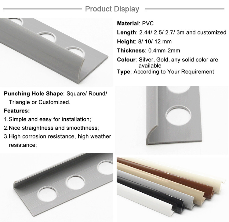Newest Peak Season Interior Decorating PVC Ceramic Trim Profile