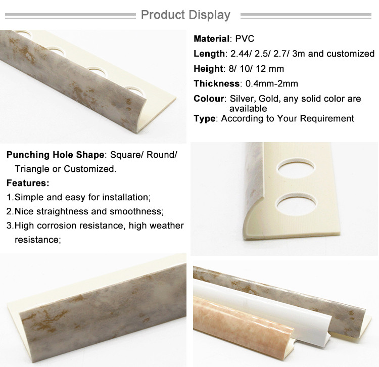 Trim Protector PVC Corner Guard Plastic PVC Edge Trim for Tile