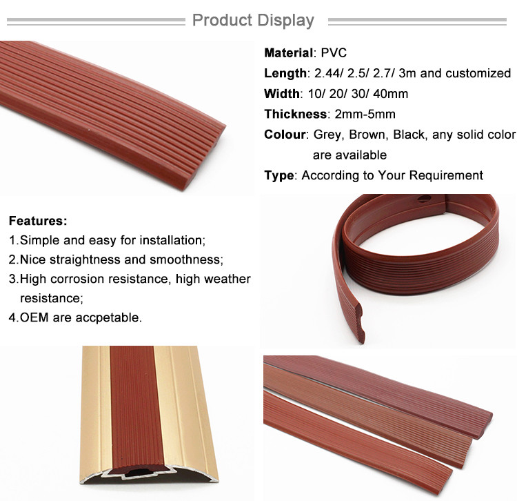 Stair Edge Trim Inserts Anti-Slip PVC Trim Strip