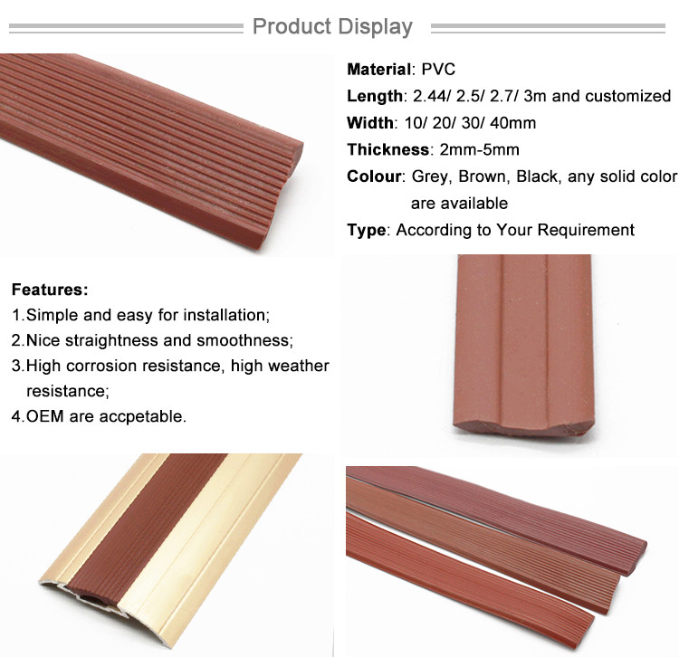 Building Material Interior Non Slip Flat Flexible Plastic Strips
