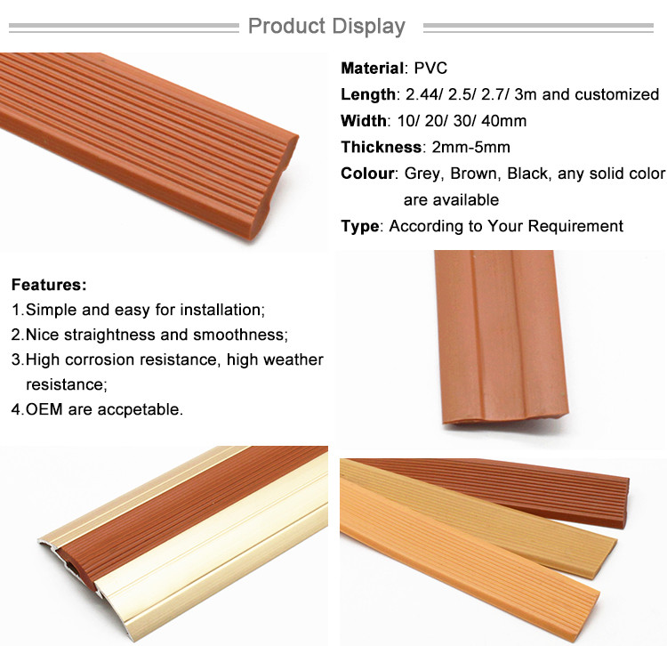 On Sale Floor Transition Non Slip PVC Anti Slip Strip