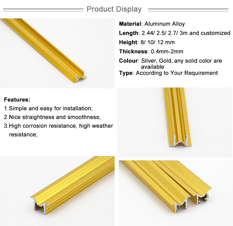 Modern Building Materials Aluminium Doubled-Sided Tile Trim