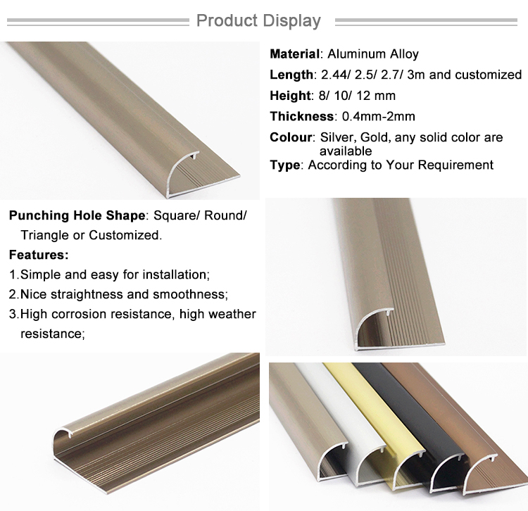 Brush Aluminum Tile Quarter Round Edge Ceramic Tile Trim