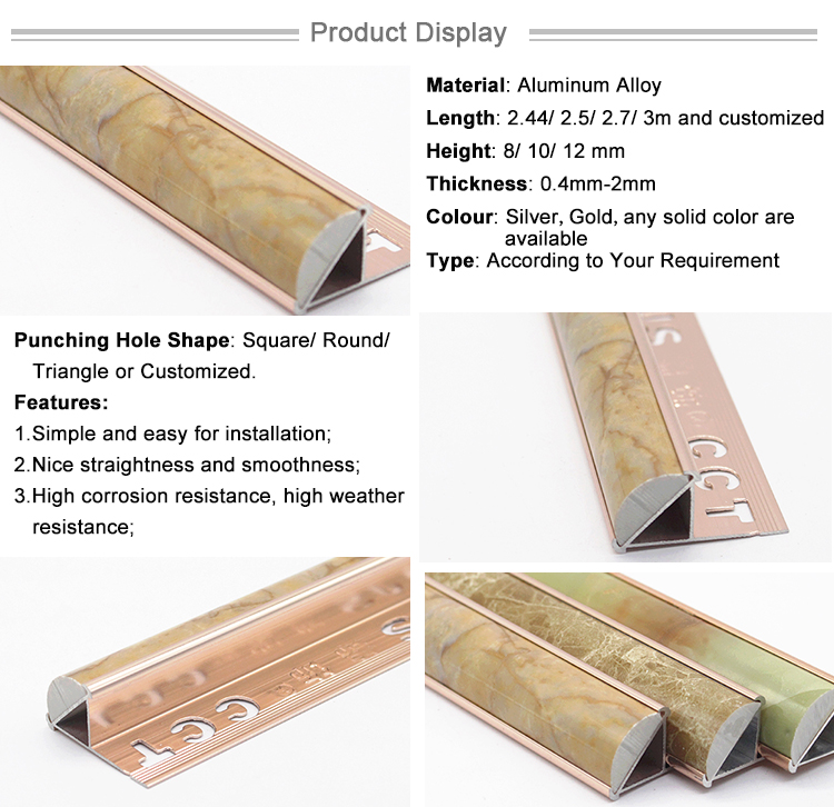 Ceramic Tile Corner Trim Aluminium Product Material For Building