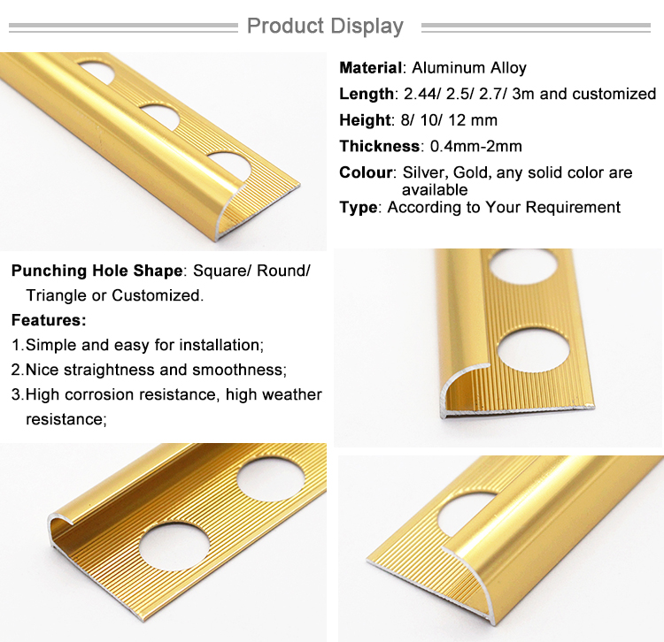 Aluminium Tile Corner Cover Wall Protection Strips