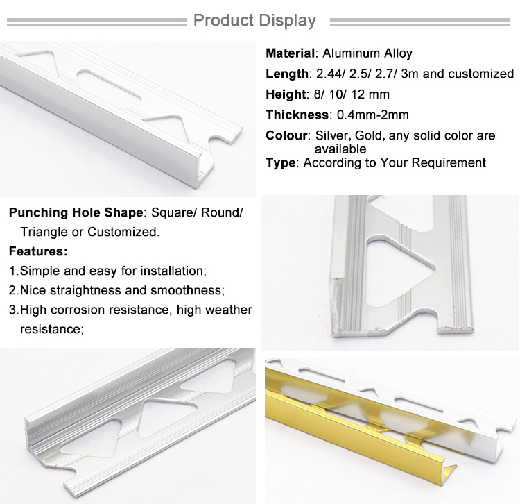 Attractive Design Tile Edging Decor Aluminium Profile