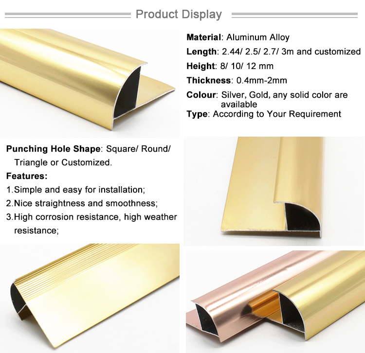 Up-To-Date Styling Bullnose Rose Gold Aluminium Border Tile Accessories Trim