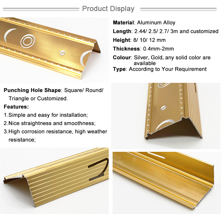 Best Sale Exotic Style Aluminum Tile Walls Brass Edge Trims