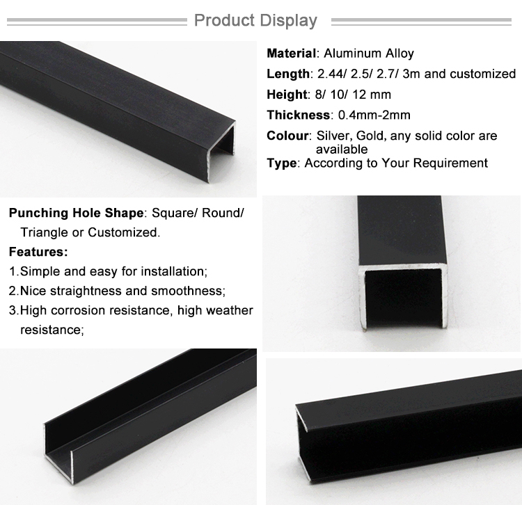 China Manufacture Direct Sale Channel C Shape Aluminium Profile