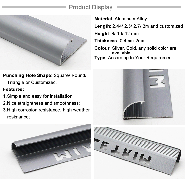 Aluminum Profile Ceramic Granite Tile Trim Corner Edge