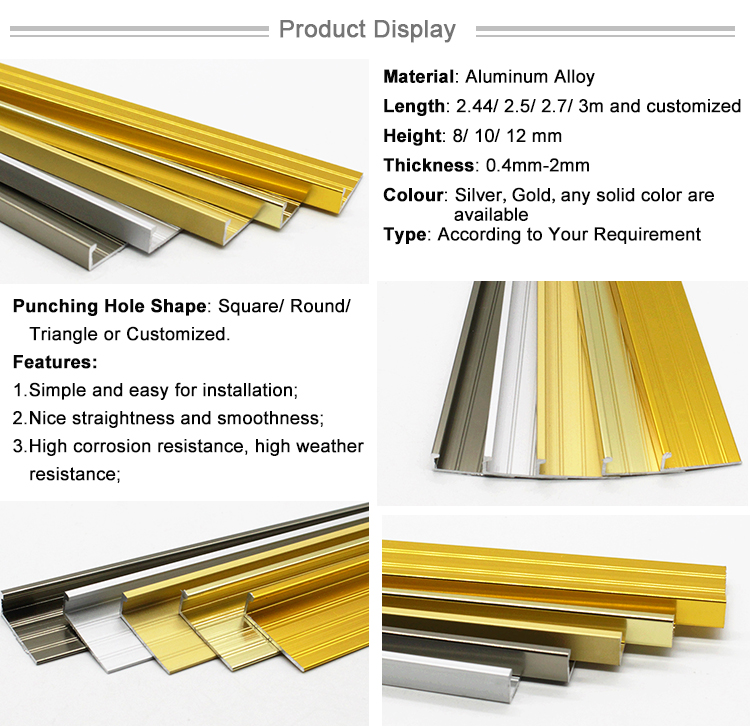 Extra Durable Kitchen Aluminium Profile Edge Strip