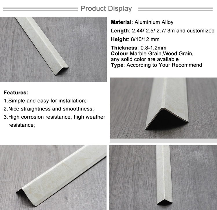 Marble Grain Pattern Transfer Surface Aluminum Metal Corner Guards.