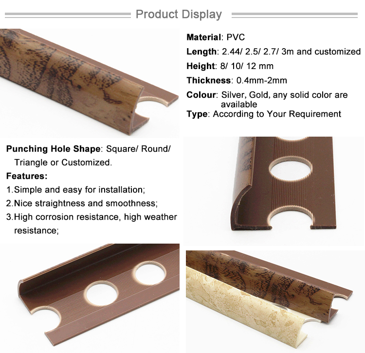 Professional Design Tiling Trim Edging Moulding PVC