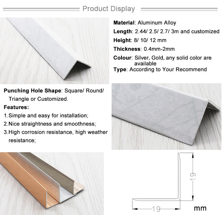 Building Decoration Materials Trim Corner Guards Aluminium