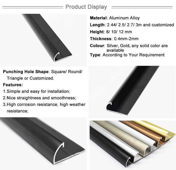 Custom Classic Aluminum Decorative Alu Product Round Quadrant Aluminium Profile