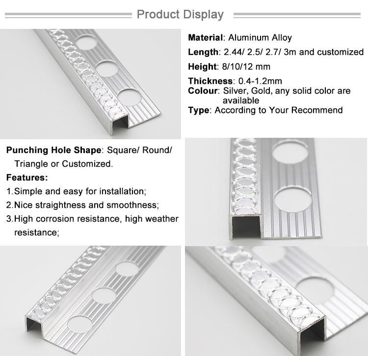 Hot Sale 2020 Item Aluminium Moern Design Silver Trim Profile